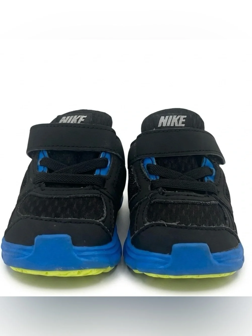 Nike Toddler US 3C Black Blue Green Hook & Loop Sneakers 457031-013
